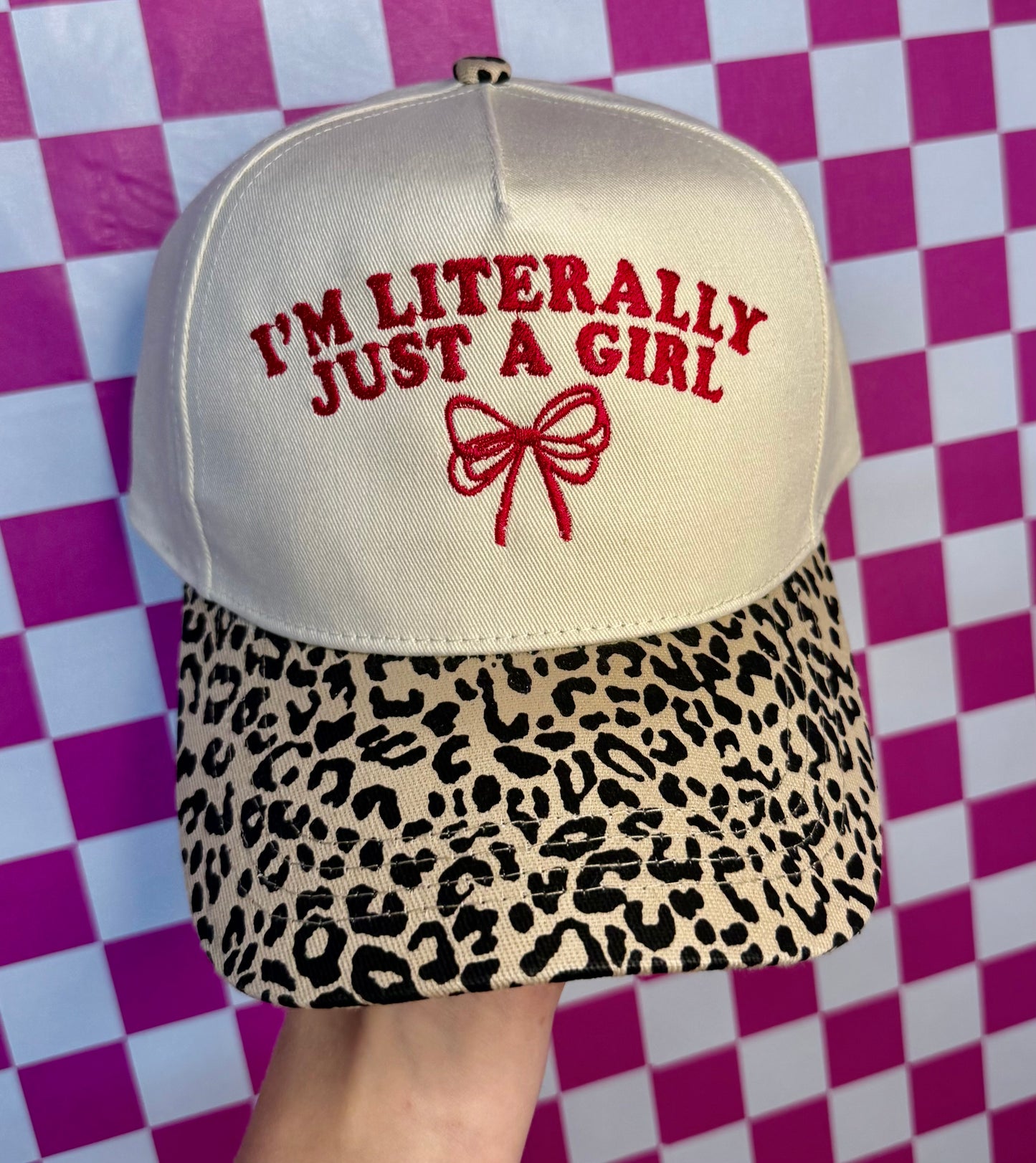 Literally just a girl Leopard Hat