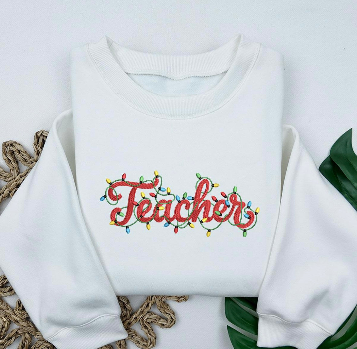 Teacher Lit Up Embroidered Sweatshirt