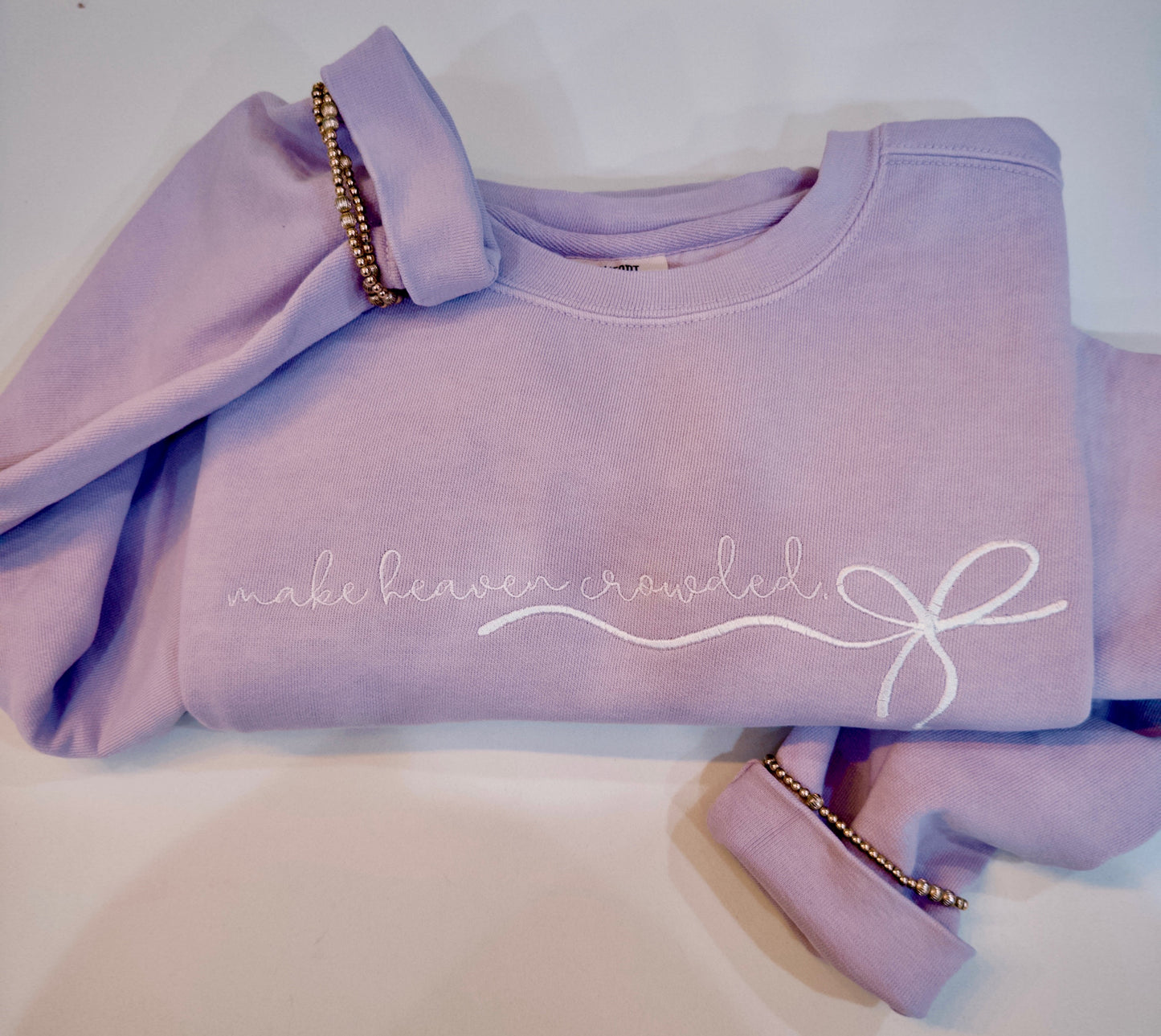 Make Heaven Crowded Bow Embroidered