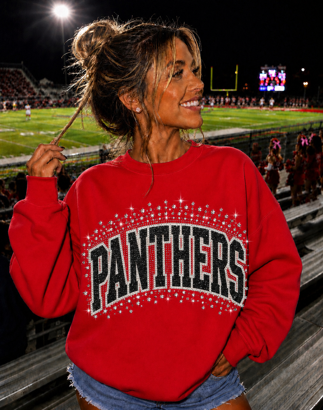 Panthers Glitter /Rhinestone Crew