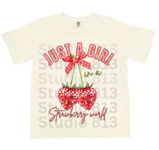 Just a girl in a strawberry world