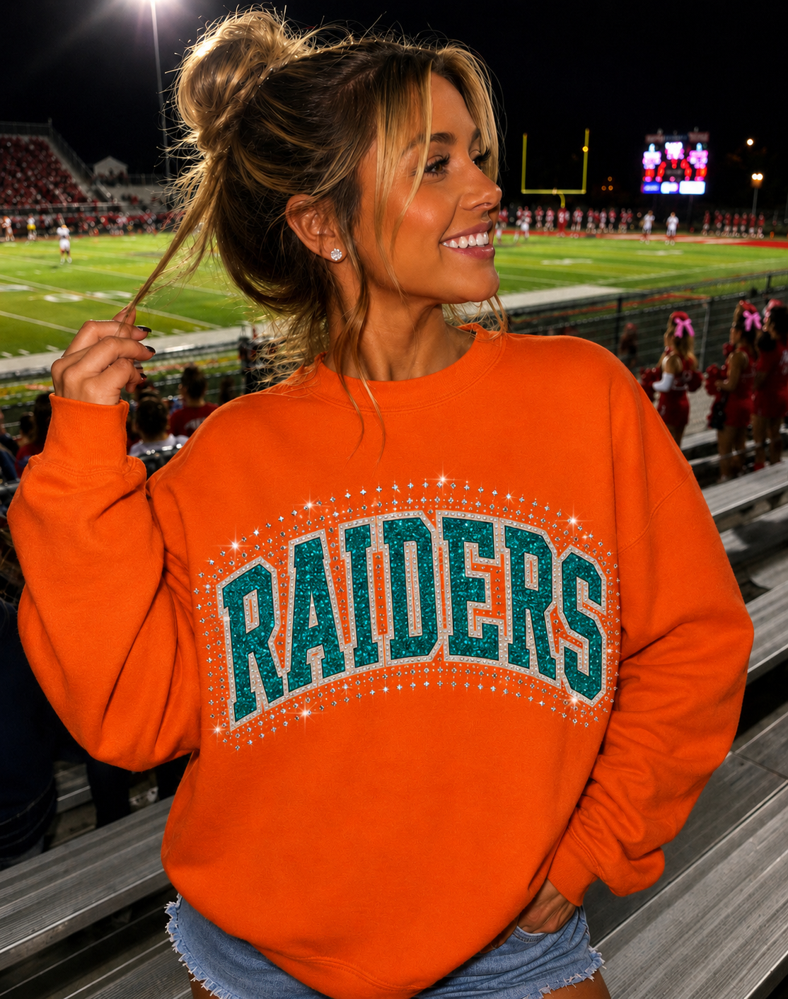 Raiders Glitter htv/rhinestone sweatshirt