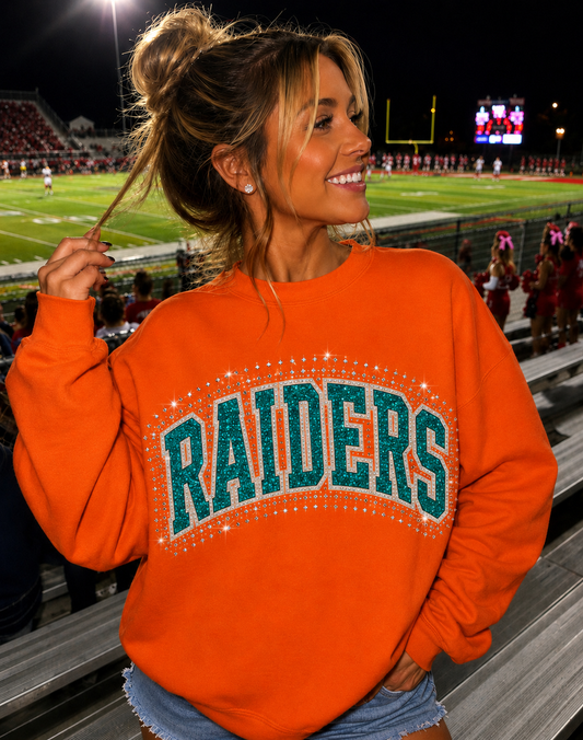Raiders Glitter htv/rhinestone sweatshirt