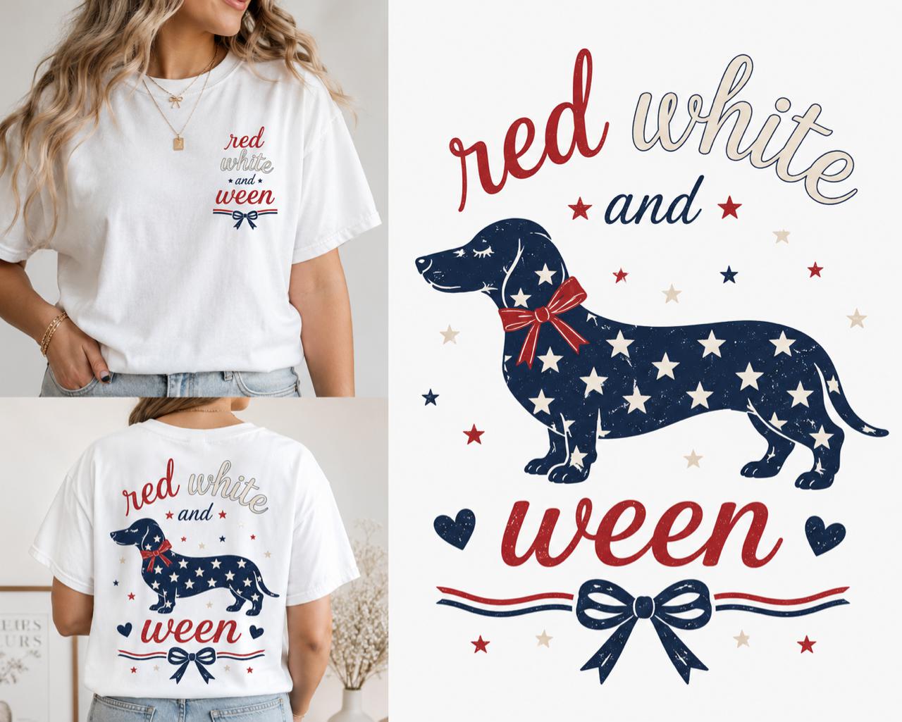 Red white and weenie tee