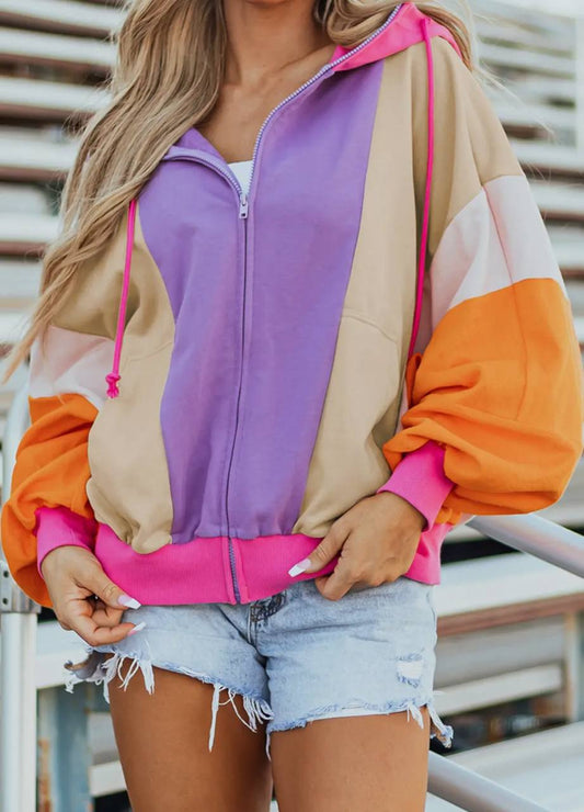 Color Block Zip Hoodie (pre-order)