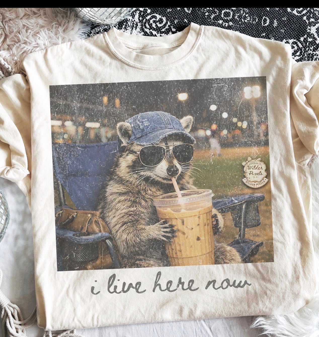I live here now ballfield tee
