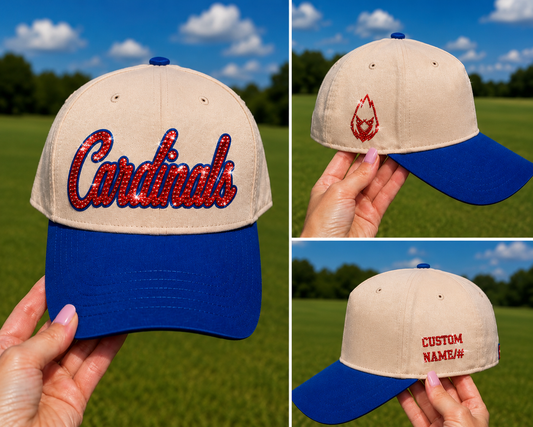Cardinals Rhinestone/Glitter HTV Hat