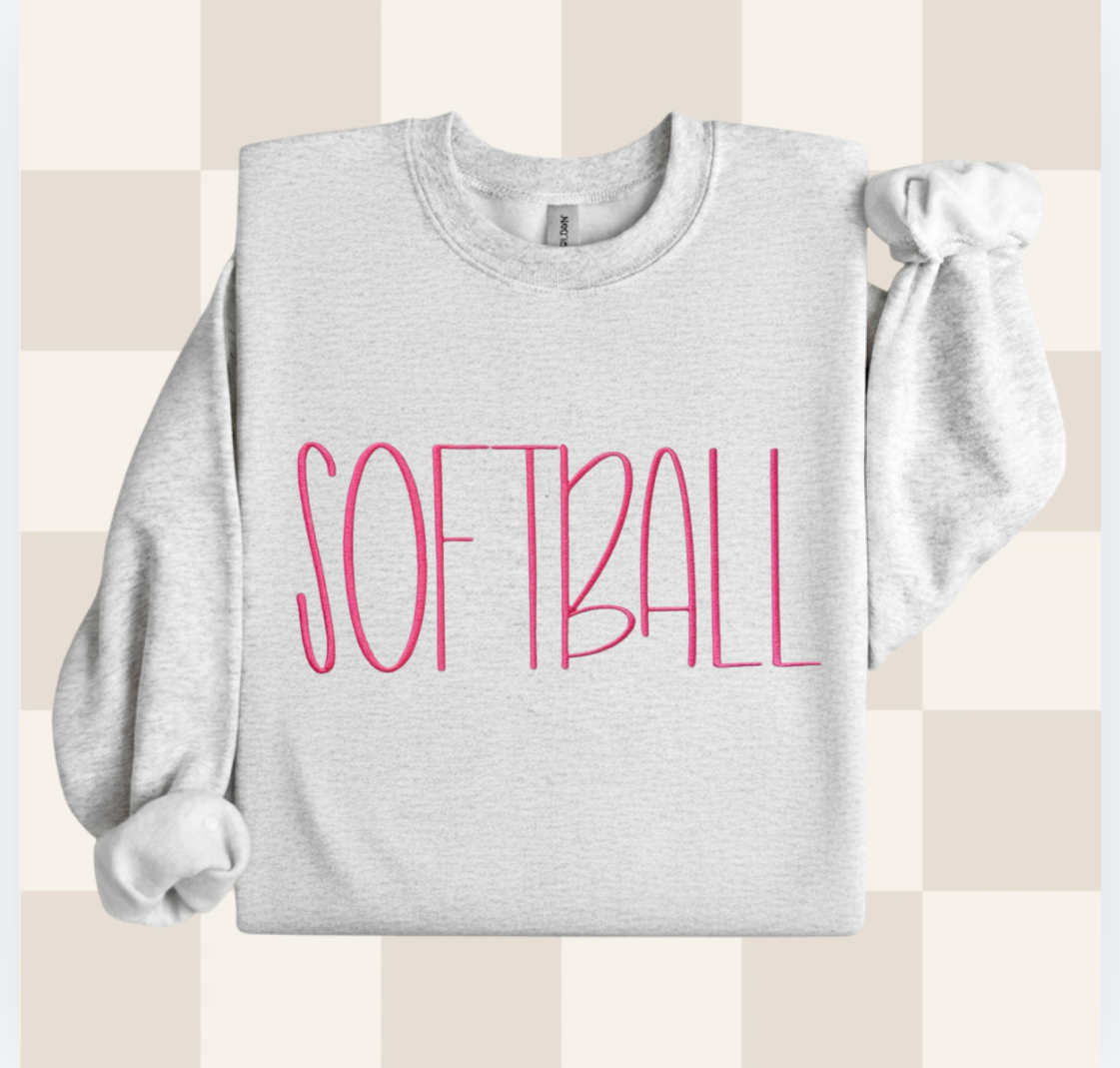 Softball Embroidered Sweatshirt