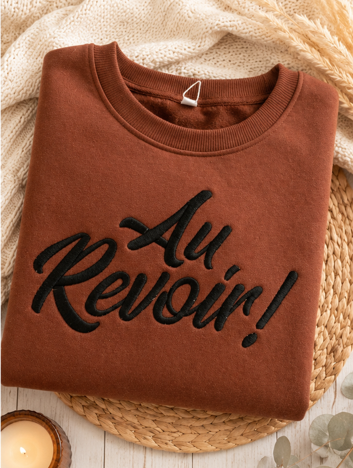 Au Revoir embroidered sweatshirt