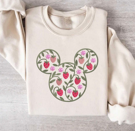 Strawberry Mickey Embroidered