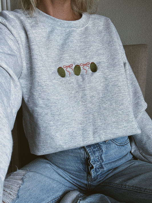 Olive Bow Sweatshirt
