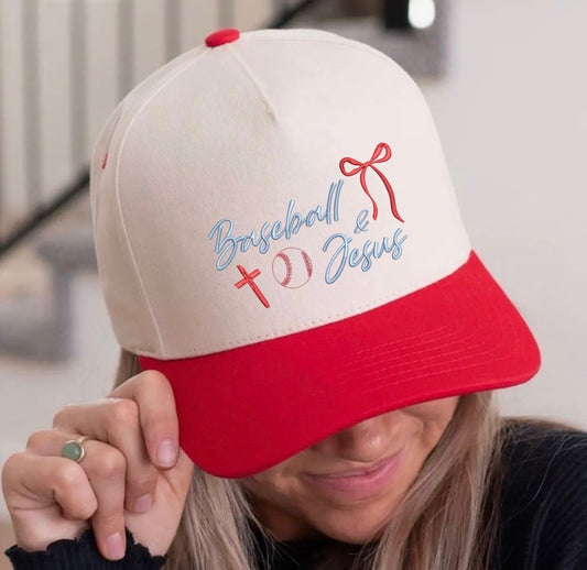 Baseball & Jesus Embroidered hat