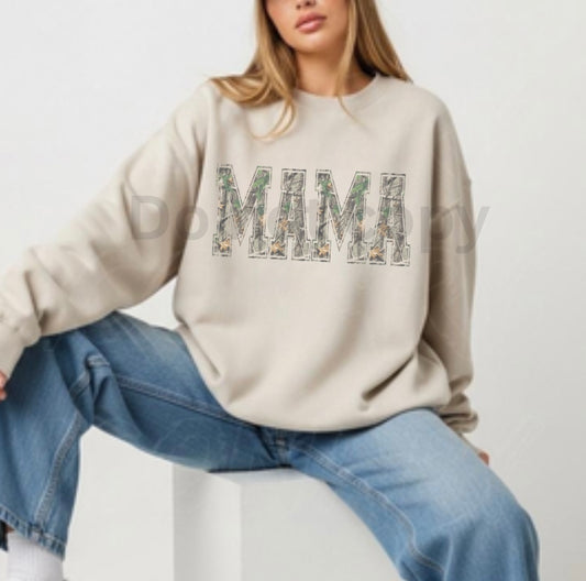 Wood Camo Mama Crewneck Sweatshirt