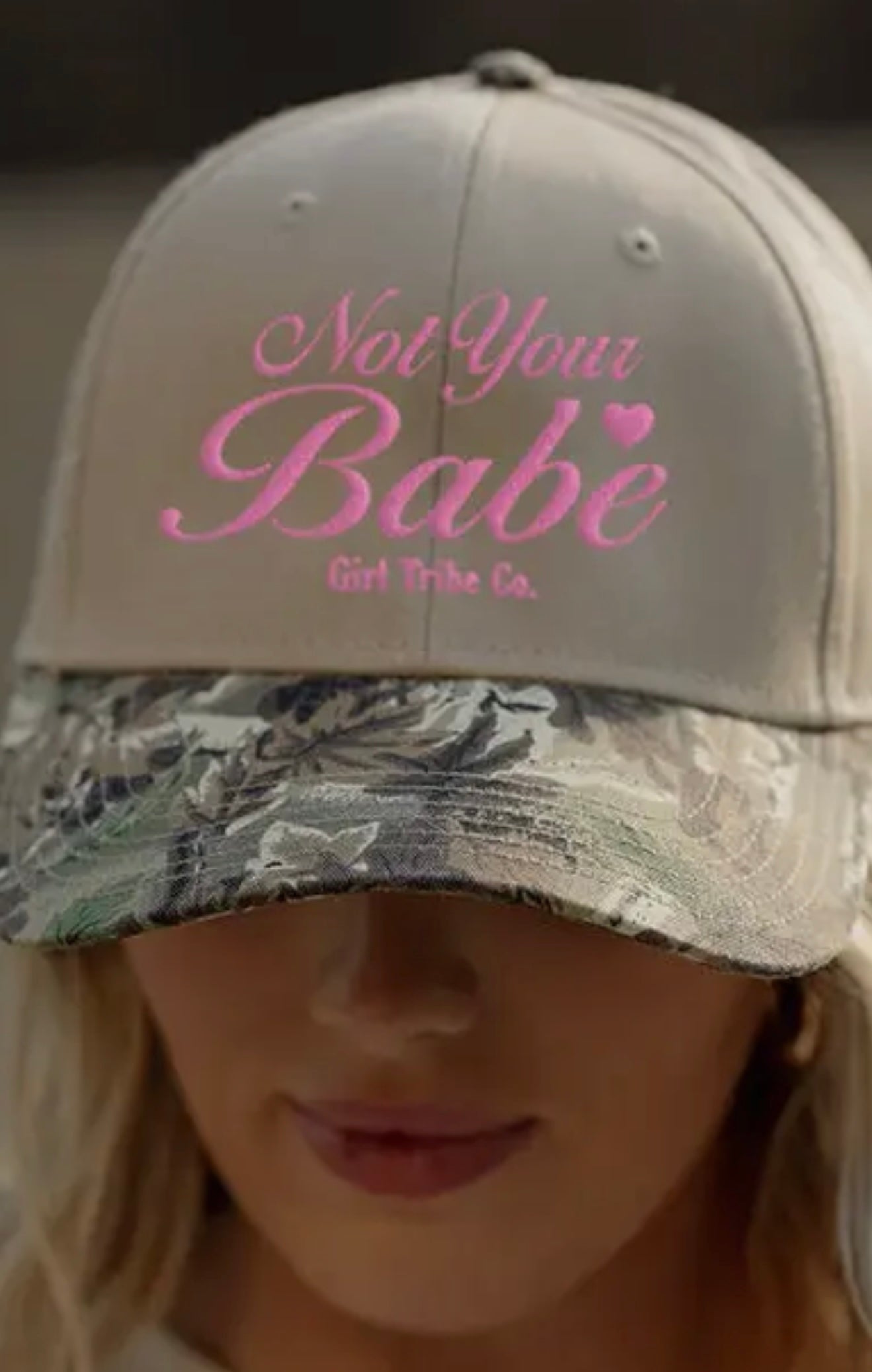 Not your babe embroidered trucker