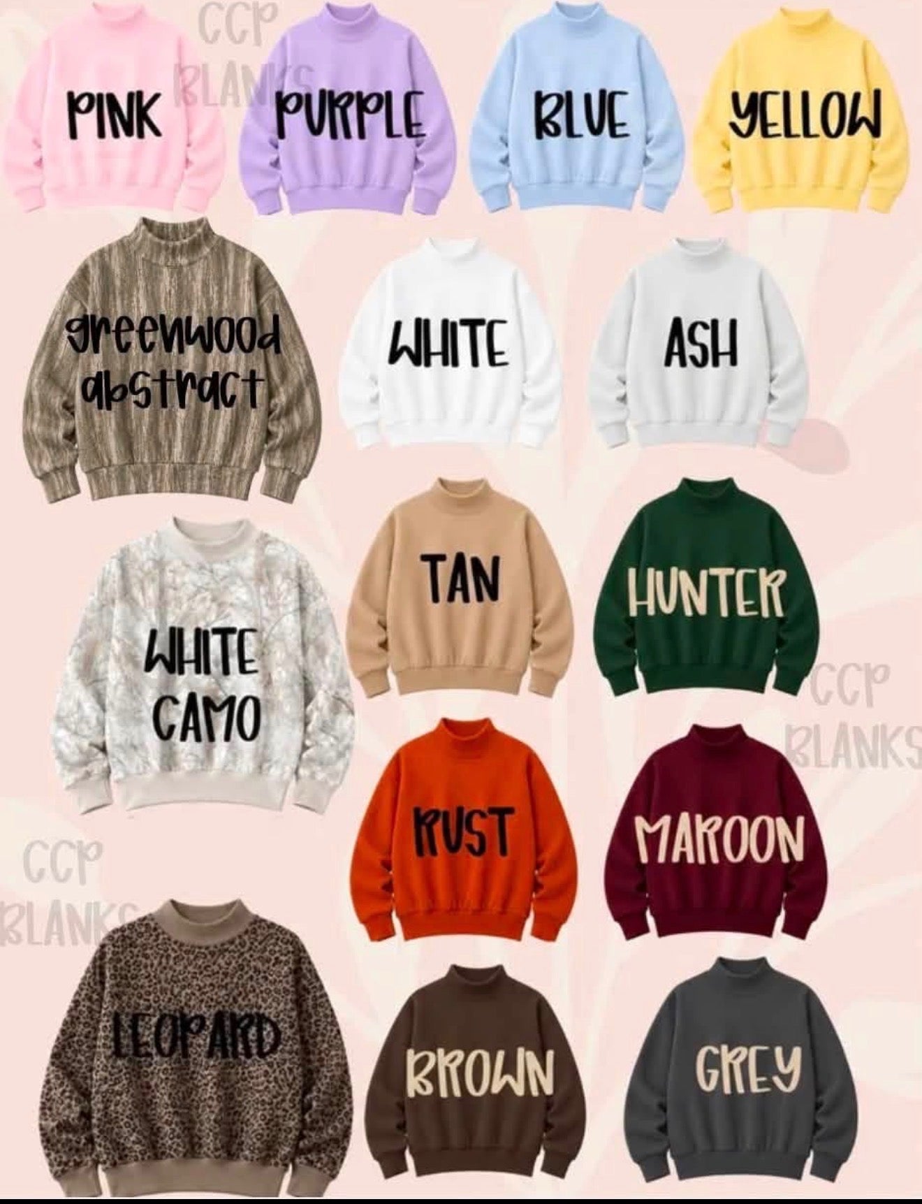 Custom embroidered mock necks