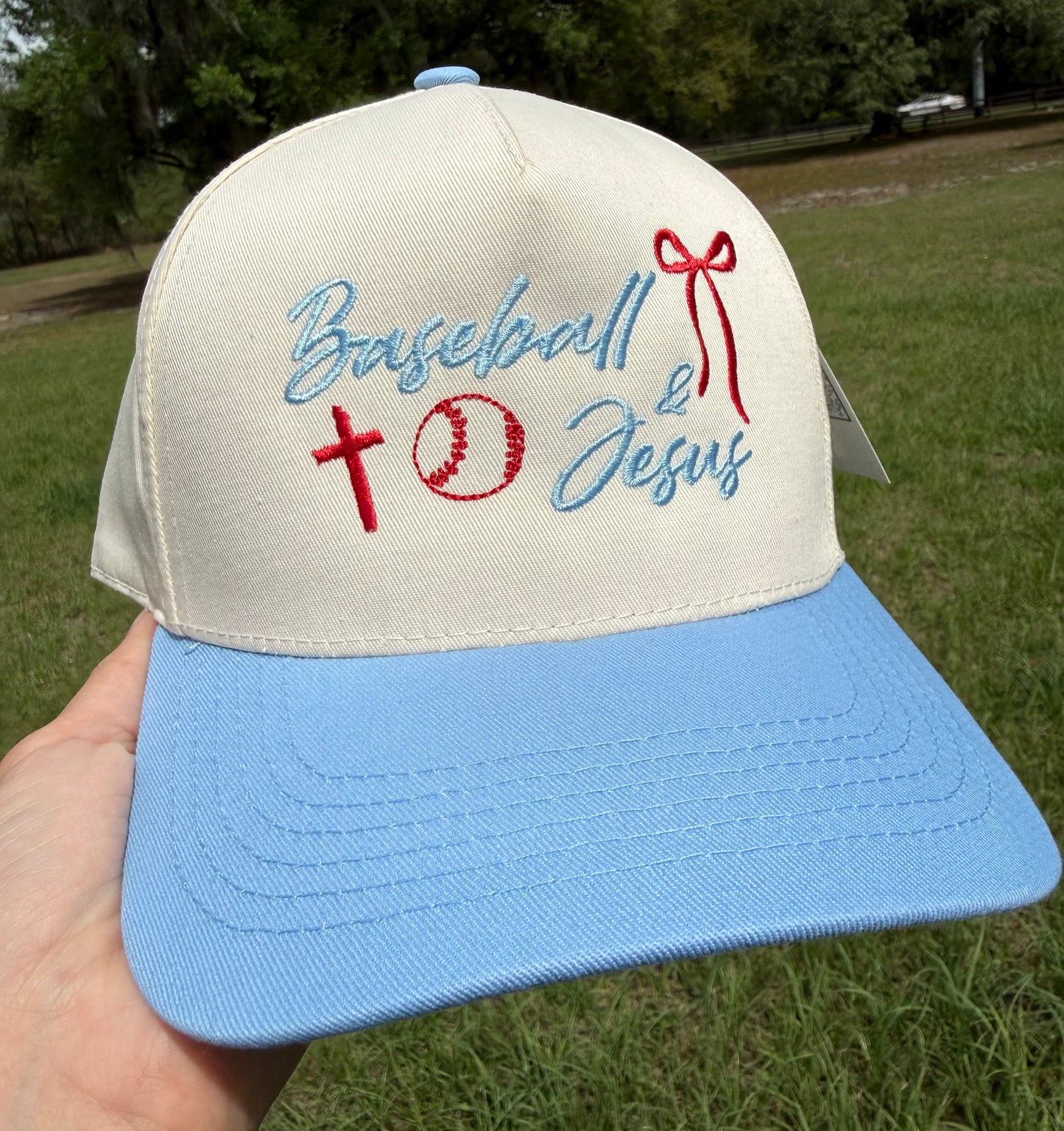 Baseball & Jesus Embroidered hat