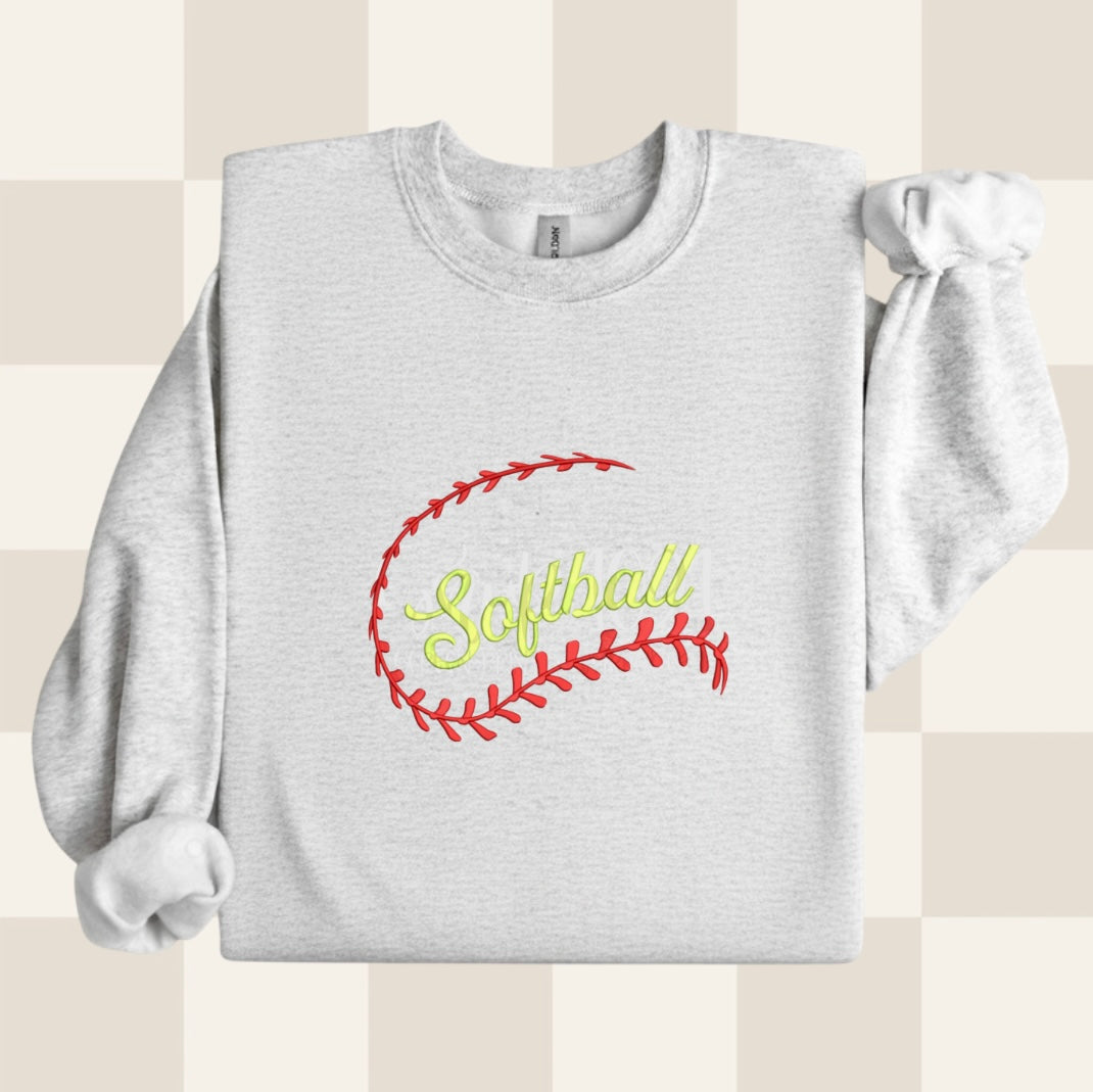 Softball Lace Embroidered Sweatshirt