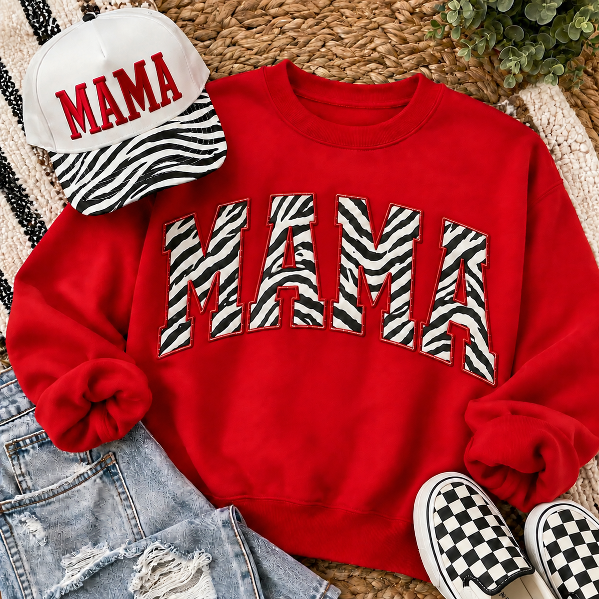 Wild about Mama (zebra appliqué)