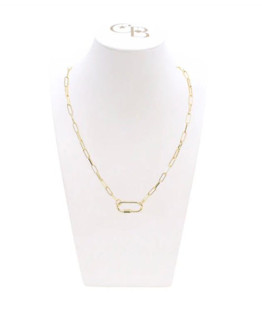 Gold Ashley Necklace with Piper Carabiner