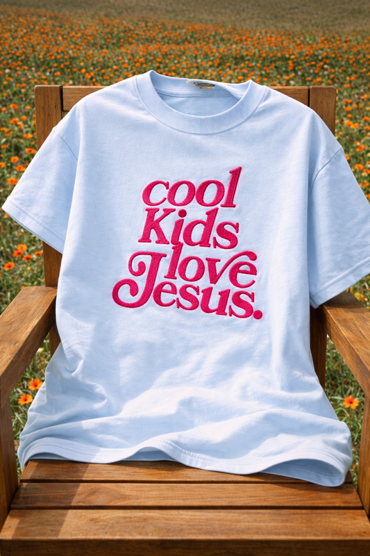 Cool kids love Jesus Embroidered tee