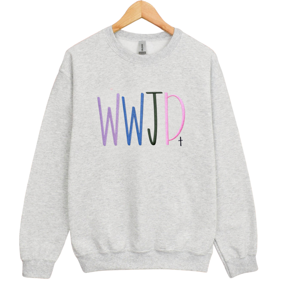 WWJD Embroidered Sweatshirt