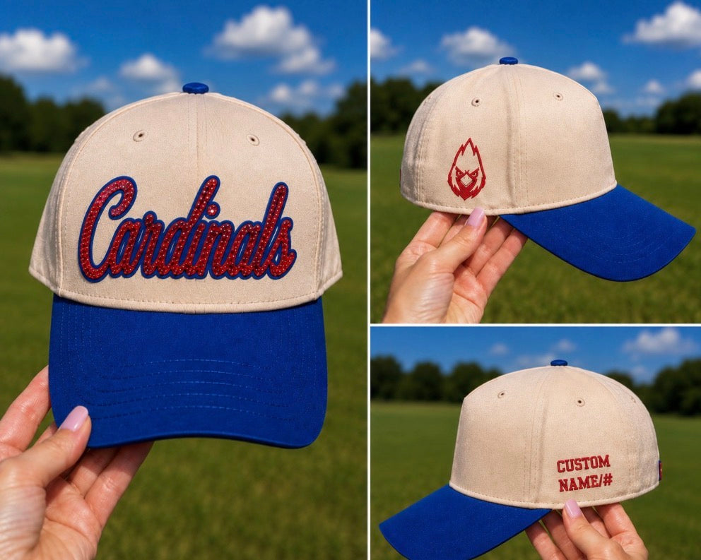 Cardinals Rhinestone/Glitter HTV Hat