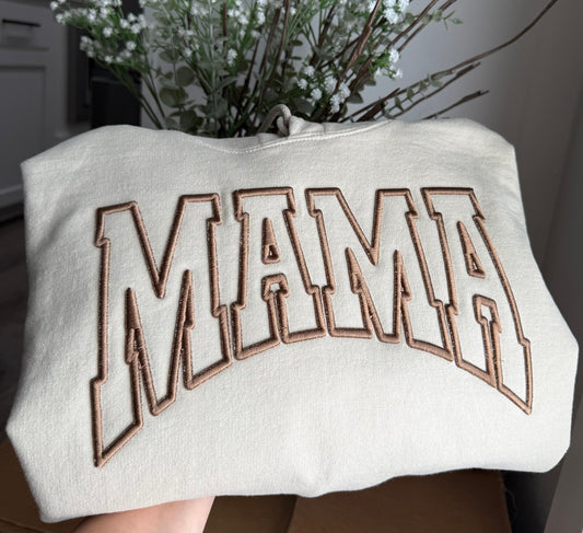 Mama Crewneck Puff Embroidered Sweatshirt