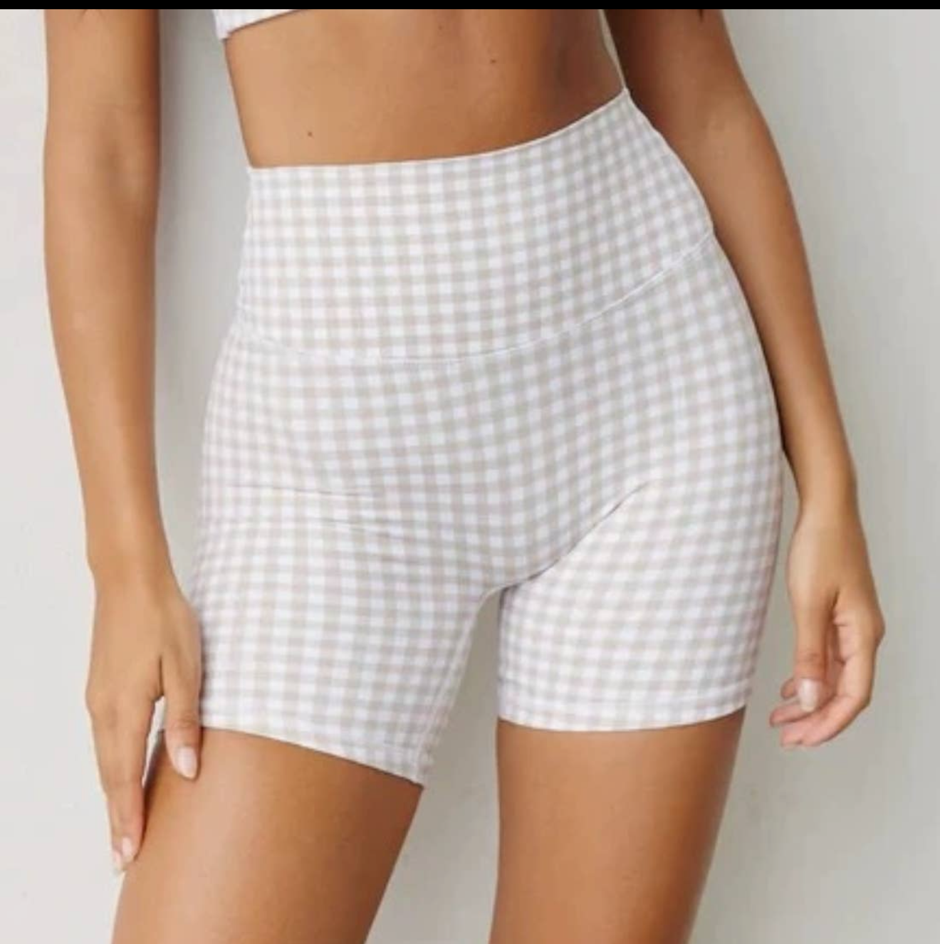 White Gingham Workout Set preorder