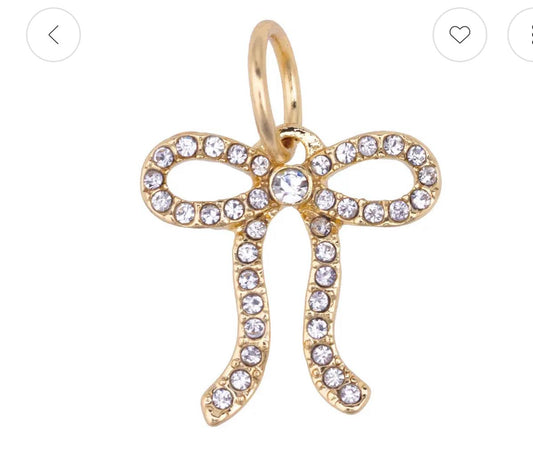 White Crystal Bow Charm