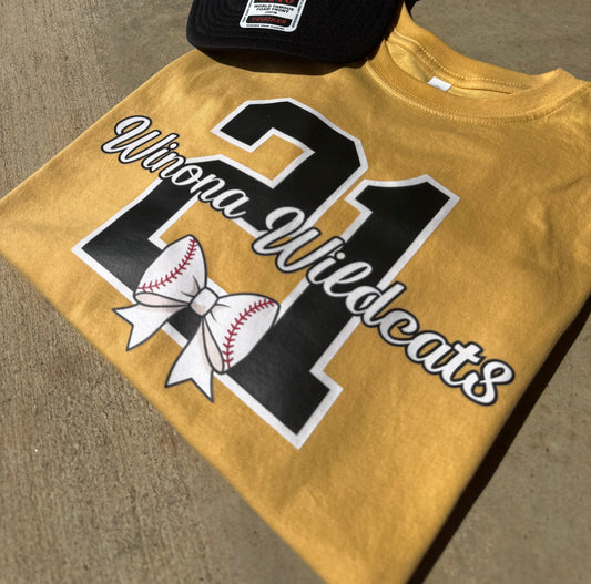 Winona Wildcats Custom Number Tee