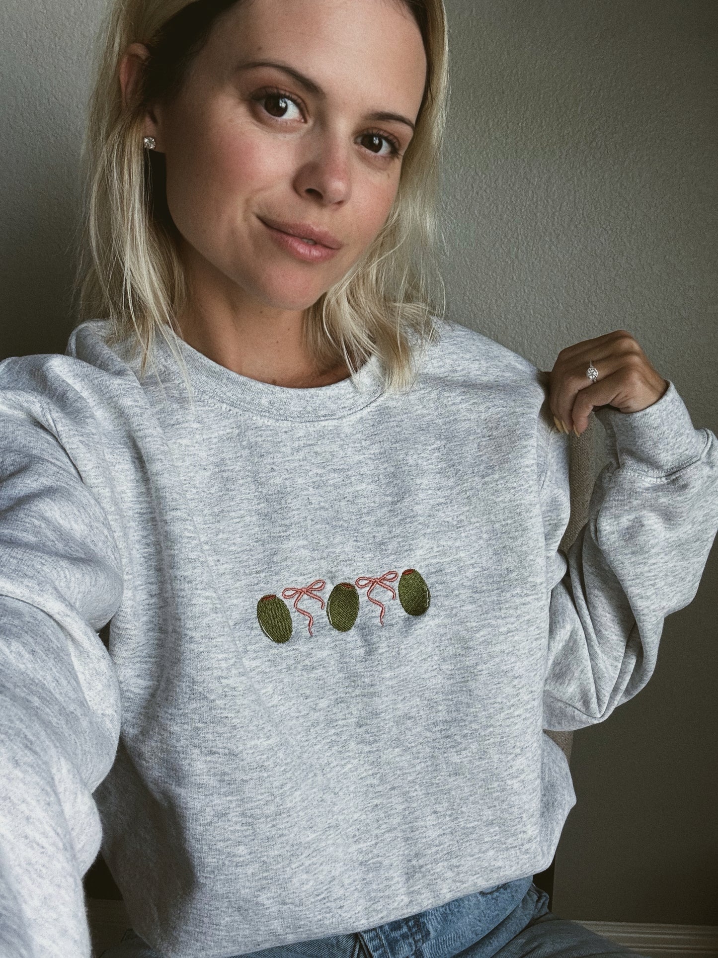 Olive Bow Sweatshirt