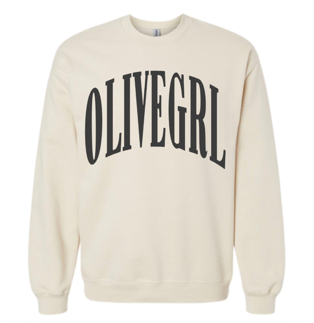 OLIVEGRL  Printed Crewneck with Psalm 52:8 on back