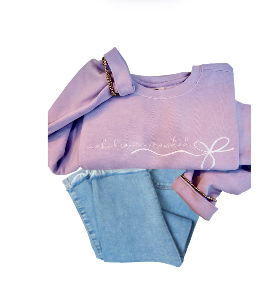 Make Heaven Crowded Bow Embroidered