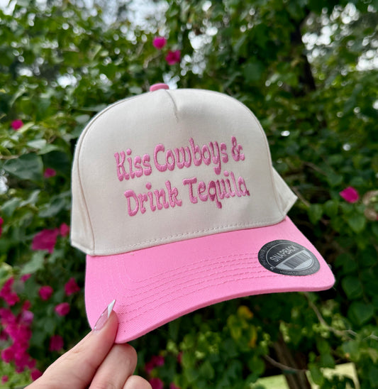 Kiss Cowboys & Drink Tequila Embroidered Hat
