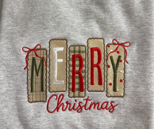 Merry Christmas Block with Bows