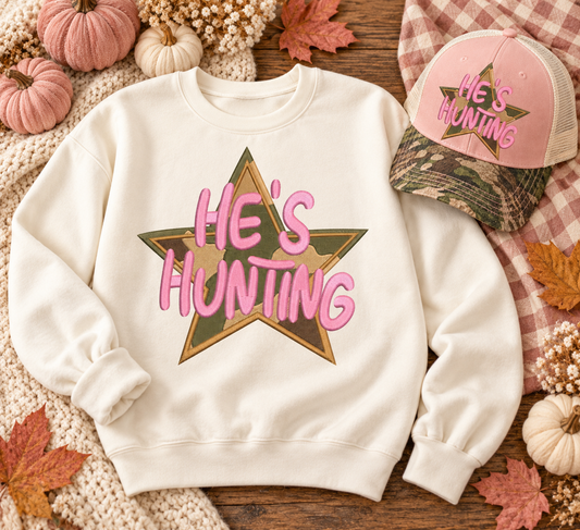 He’s hunting sweatshirt