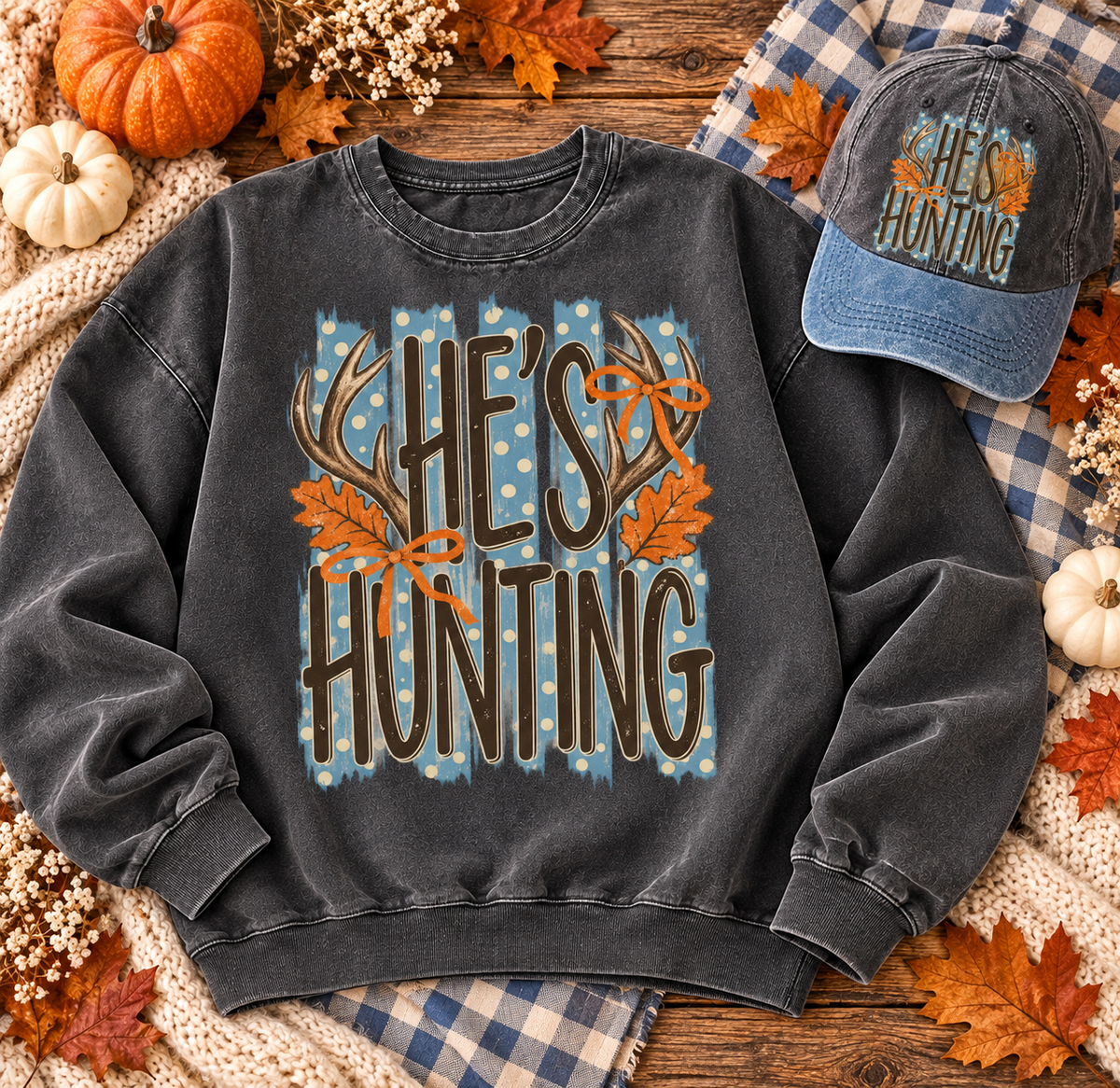 He’s hunting sweatshirt