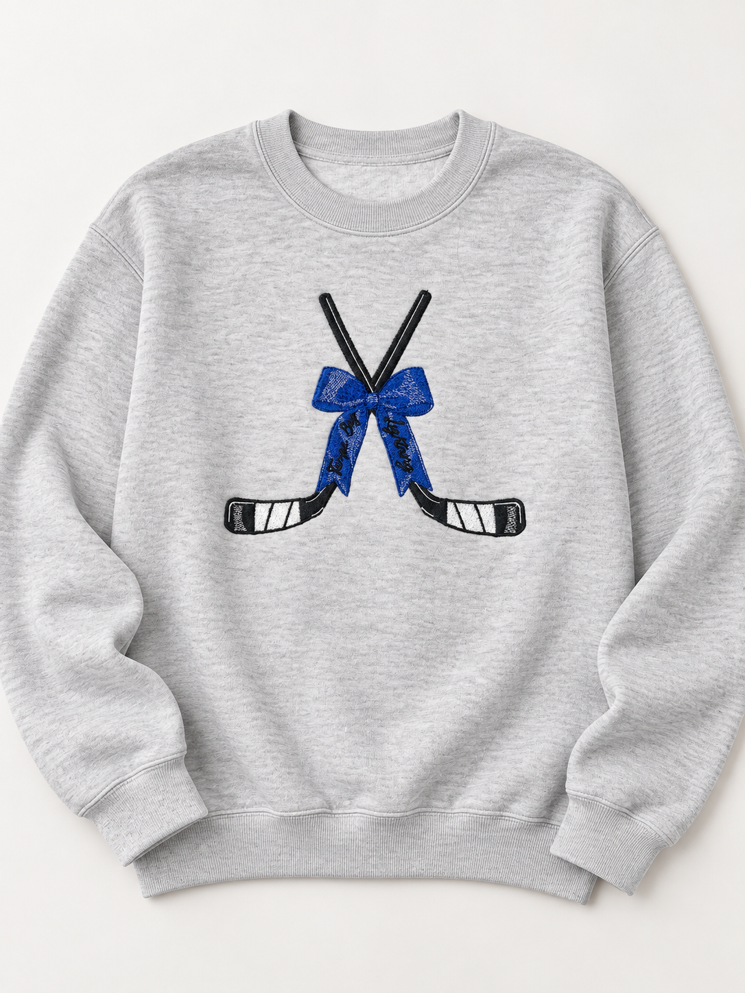 Hockey Sticks with Bow Embroidered
