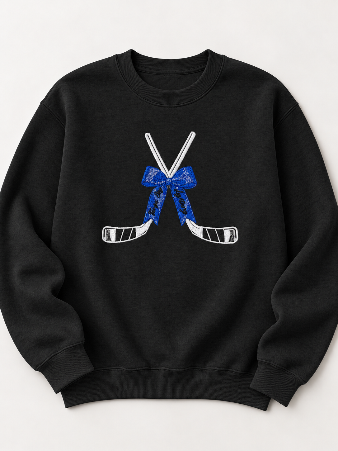 Hockey Sticks with Bow Embroidered