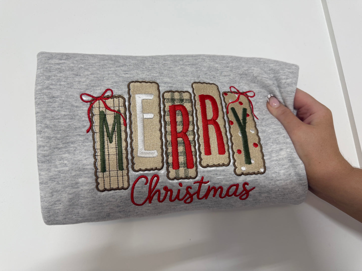 Merry Christmas Block with Bows